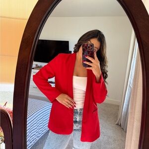 Chic Red Women's Blazer